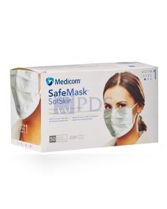 Safe+Mask® SofSkin® Procedure Earloop Mask, White, 50/bx, 10 bx/cs Medicom 2080
