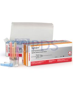 Septoject® Sterile Single Use Dental Needle 25G Long 100/bx 10 bx/cs Septodont 01-N1252