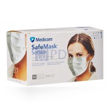 Safe+Mask® SofSkin® Procedure Earloop Mask, White, 50/bx, 10 bx/cs Medicom 2080