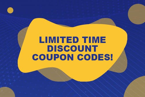 Announcing Limited Time Discount Coupon Codes!
